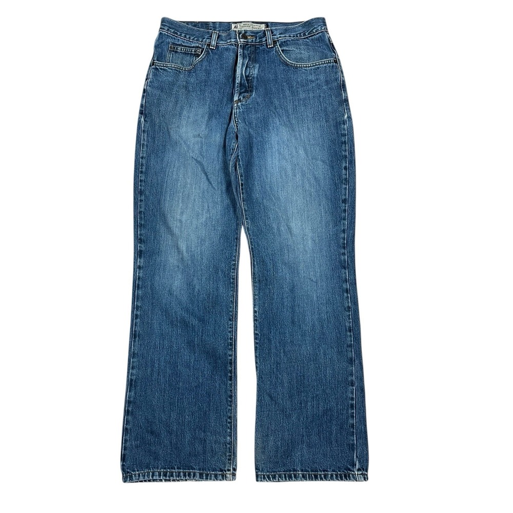 Vintage 03 American Eagle AE Relaxed Straight Jeans Mens 34x32 100% Cotton Denim